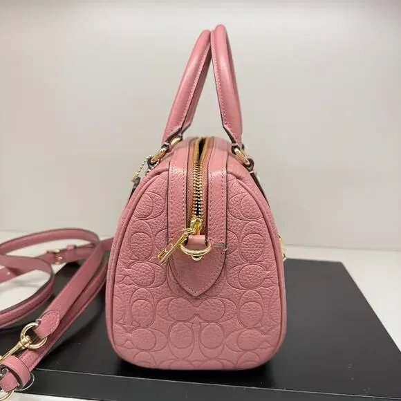 Coach Rowan Satchel Bag In Signature Leather CCD50 Peony
